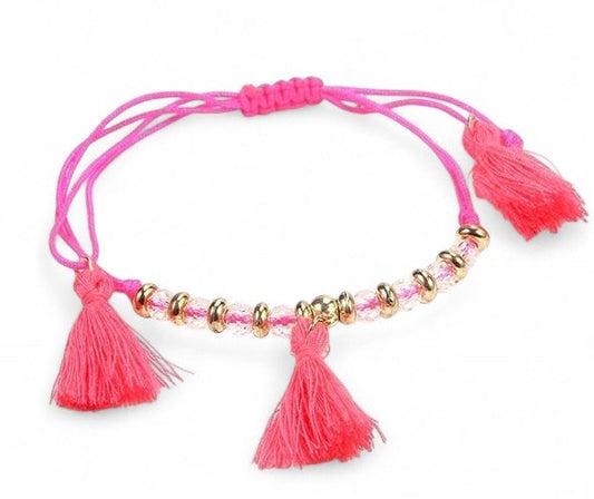 Enkelbandje met kwastjes - Roze - Medase