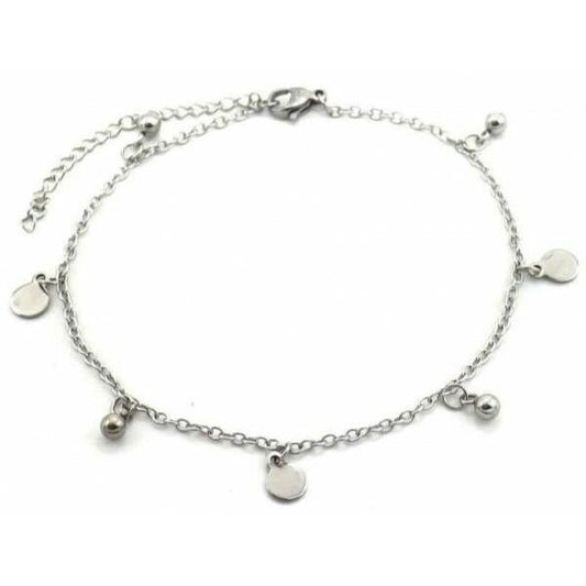 Enkelbandje Stainless steel rounds - Zilver - Medase