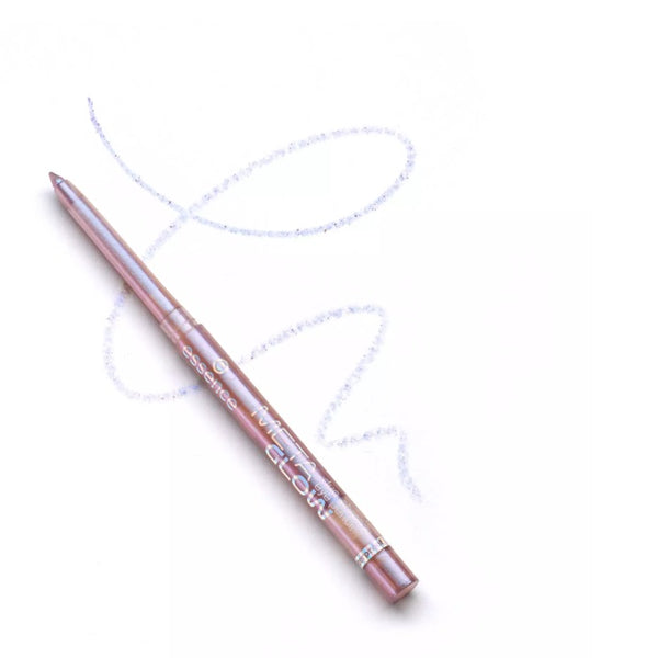 Essence Metal Glam oogpotlood 02 Chromefinity swatch metallic lila roze glanzend eyeliner