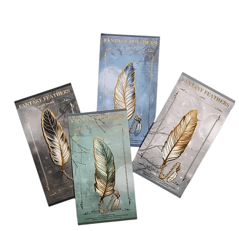 Fantasy Feathers Metalen Boekenlegger Goud - Veer Design 16,5cm - Medase
