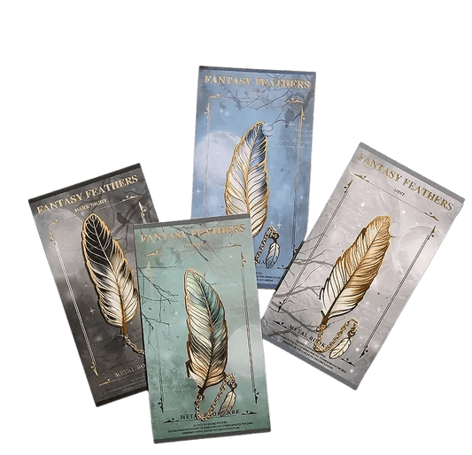 Fantasy Feathers Metalen Boekenlegger Goud - Veer Design 16,5cm - Medase