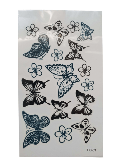 Flash tattoo Vlinders Zwart - Medase
