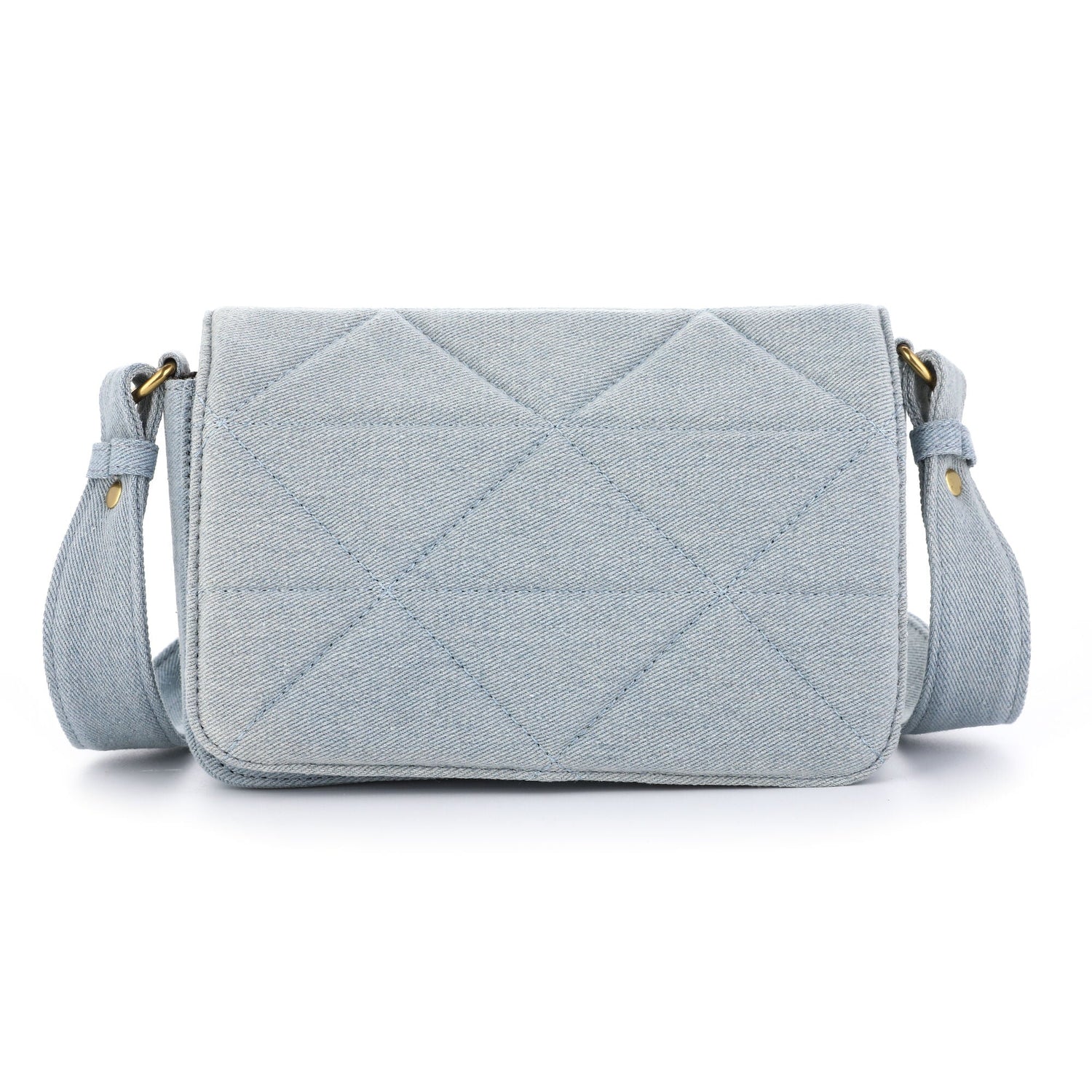 Gewatteerde Crossbody Tas Jeans - Schoudertas Quilted Denim - Medase