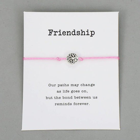 Giftcard met armband friendship - Roze - Medase