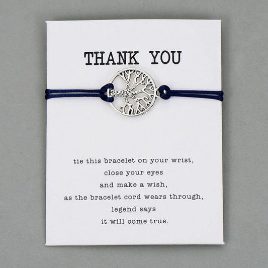 Giftcard met armband thank you - Blauw - Medase