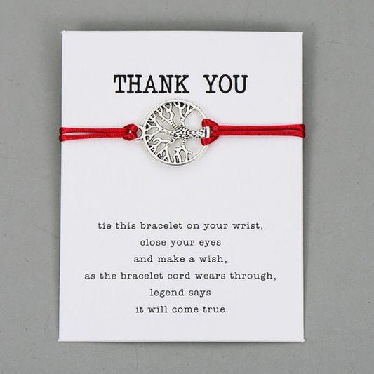 Giftcard met armband thank you - Rood - Medase