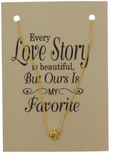 Giftcard met ketting - Gold skull - Medase