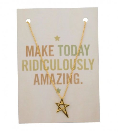 Giftcard met ketting - Gold star - Medase