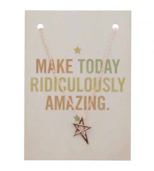 Giftcard met ketting - Rose gold star - Medase