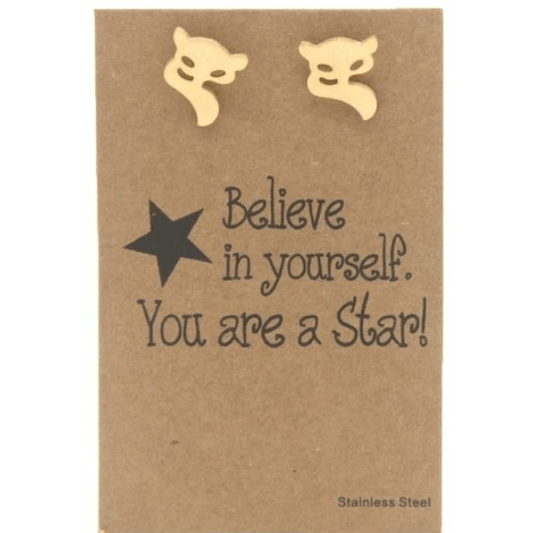Giftcard met oorbellen - Foxy goud - Medase