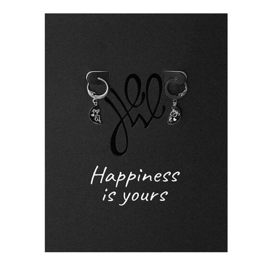 Giftcard Stainless steel oorbellen - Enjoy life - Zilver - Medase