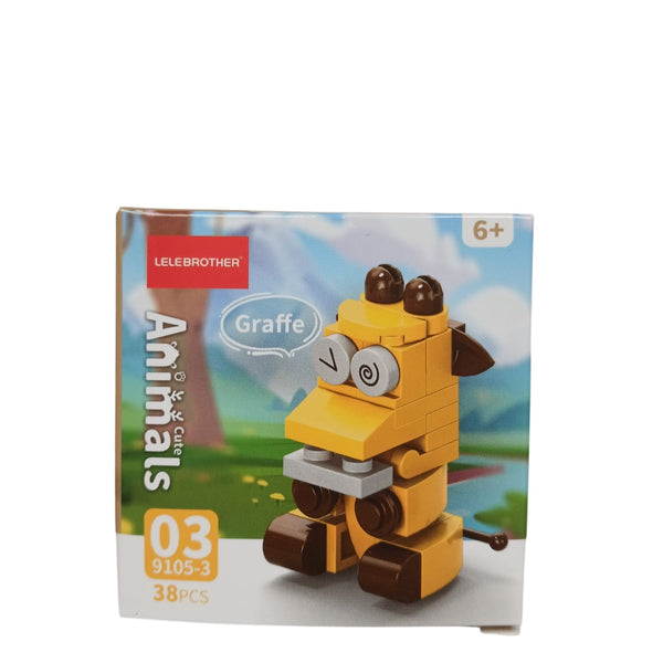 Giraffe bouwblokken set 38 stuks 6+ schattig geel bruin lange nek decoratie creatief