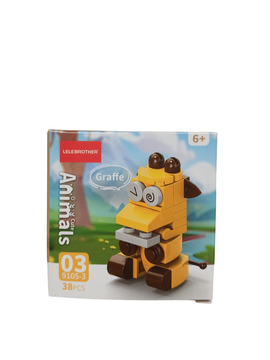 Giraffe bouwblokken set 38 stuks 6+ schattig geel bruin lange nek decoratie creatief