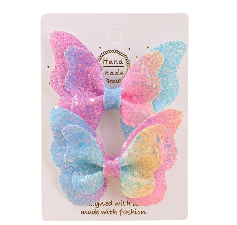 Glitter Vlinder Haarspeldjes - Div kleuren - Set van 2 Stuks - Medase