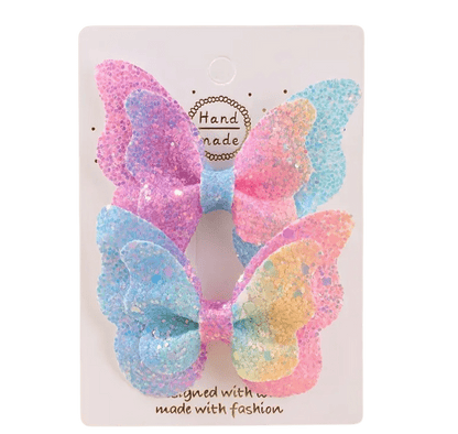 Glitter Vlinder Haarspeldjes - Div kleuren - Set van 2 Stuks - Medase