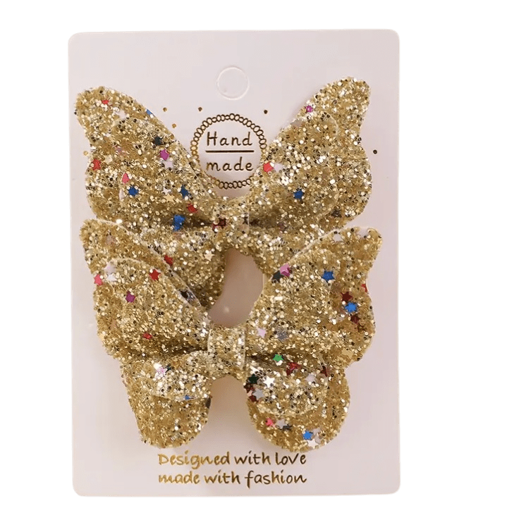 Glitter Vlinder Haarspeldjes - Div kleuren - Set van 2 Stuks - Medase