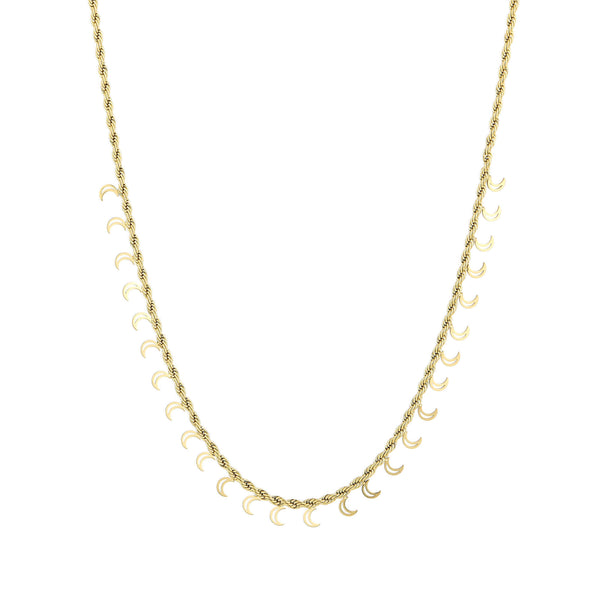 Goudkleurige stainless steel ketting met maanbedels - Medase