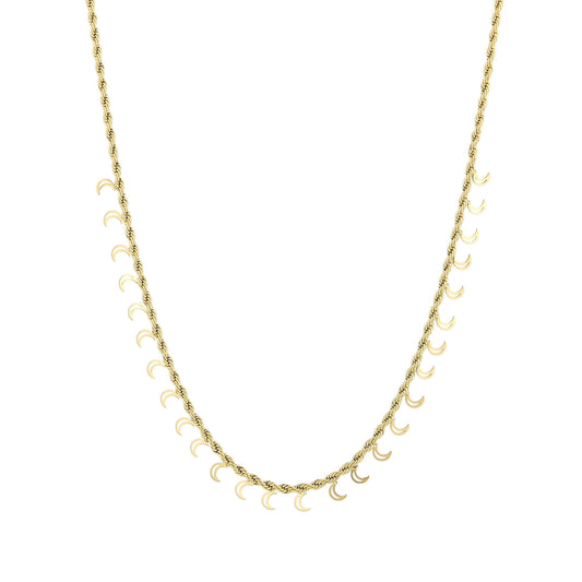 Goudkleurige stainless steel ketting met maanbedels - Medase