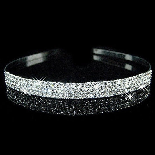 Haarband met 3 rijen strass - Medase
