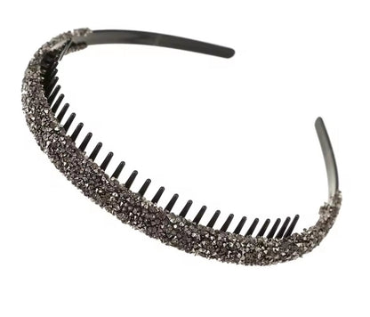 Haarband strass - Zwart , grijs of zilver - Medase