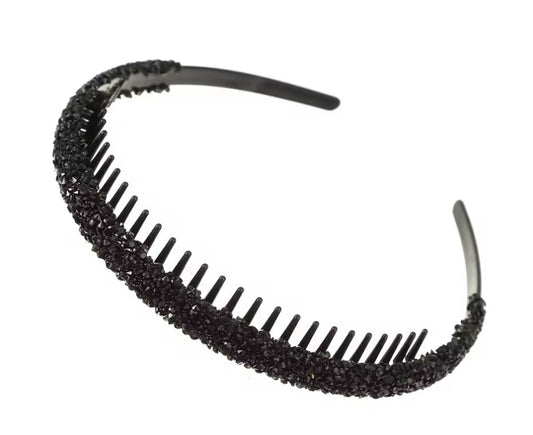 Haarband strass - Zwart , grijs of zilver - Medase
