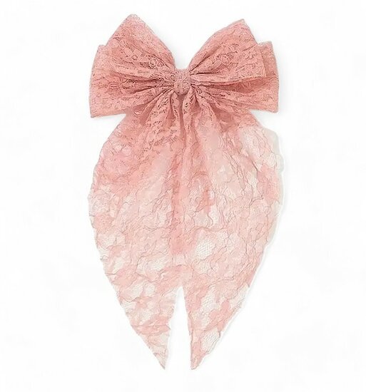 Haarclip strik kant - Roze - Medase