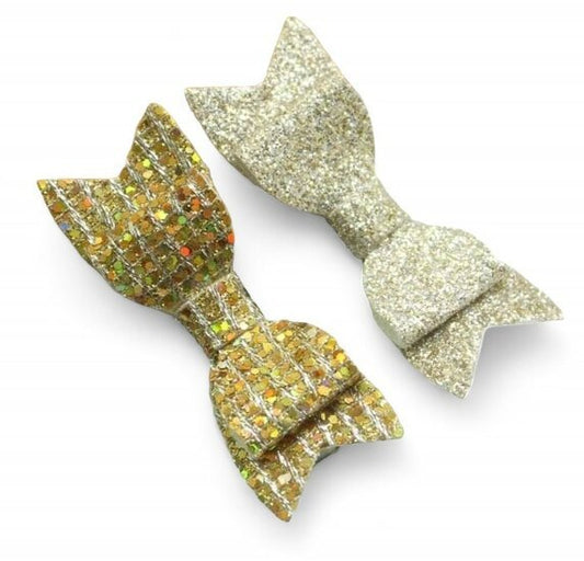 Haarclipjes glitter strik - Goud - Medase