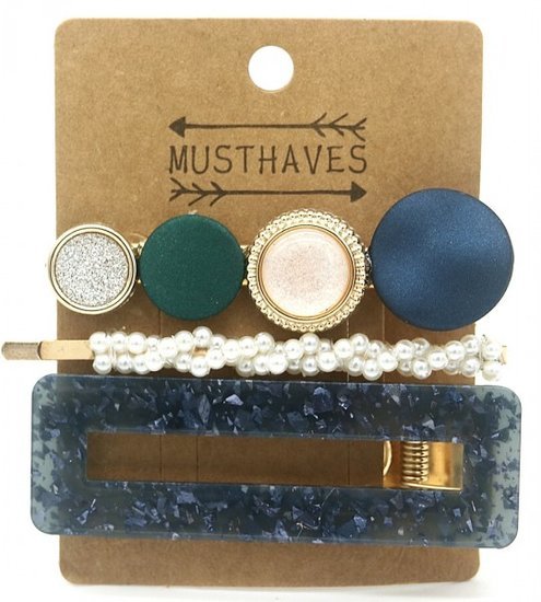 Haarclips set - Blauw - Medase