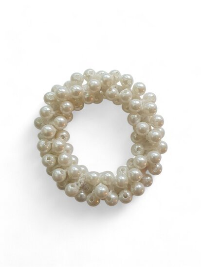 Haarelastiek pearls - Wit - Medase