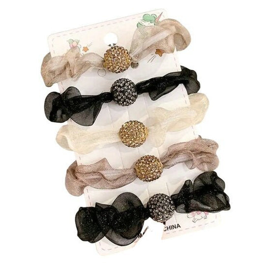 Haarelastieken bling - set/5 - Medase