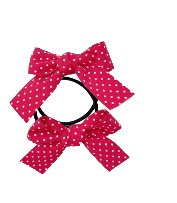 Haarelastieken rode strik /kleine stip - Medase