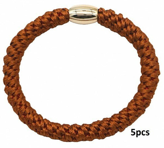 Haarelastieken set/5 - Roest bruin - Medase
