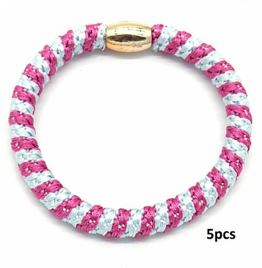 Haarelastieken set/5 - Roze/Blauw - Medase