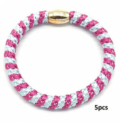 Haarelastieken set/5 - Roze/Blauw - Medase