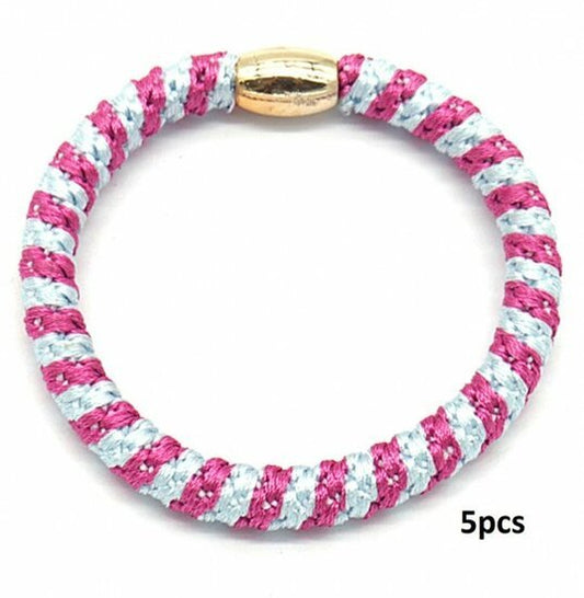 Haarelastieken set/5 - Roze/Blauw - Medase