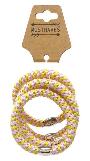 Haarelastieken set/5 - Roze/Geel - Medase