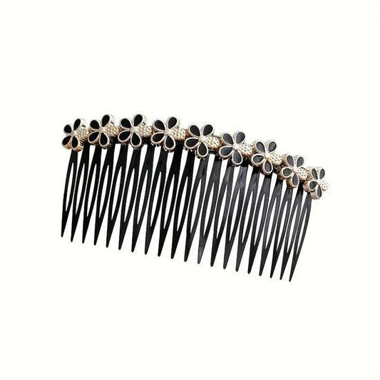 Haarkam black flowers - Medase