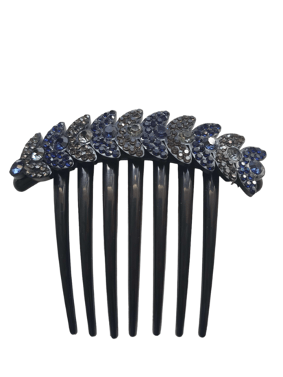 Haarkam black strass - Groen/Blauw - Medase