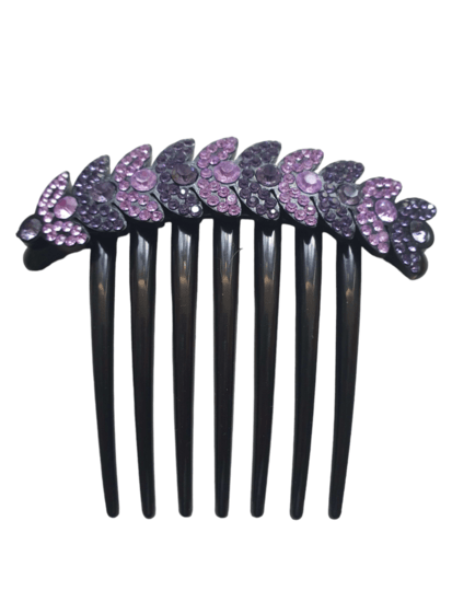 Haarkam black strass - Paars - Medase