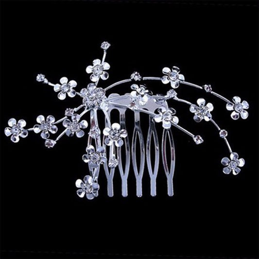 Haarkam klein met strass bloemen - Medase