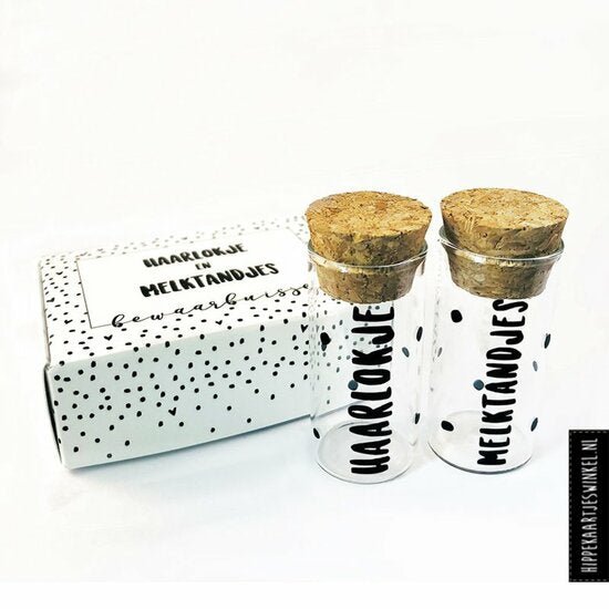 Haarlokje en Melktandjes buisjes in cadeauverpakking - Medase