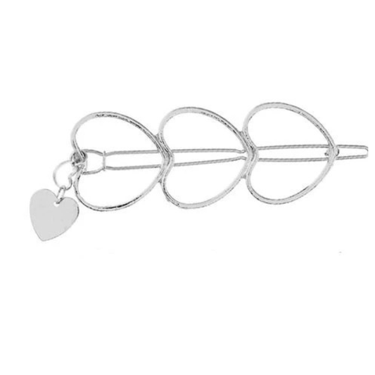 Haarspeld hearts bedel - Zilver - Medase