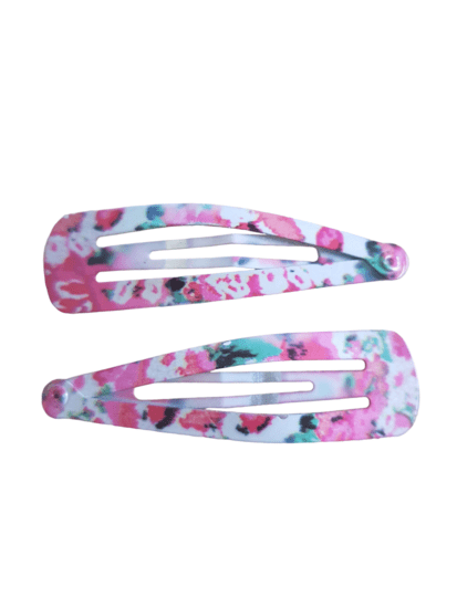 Haarspeldjes / Klik klak speldjes flowers Roze/wit - Medase