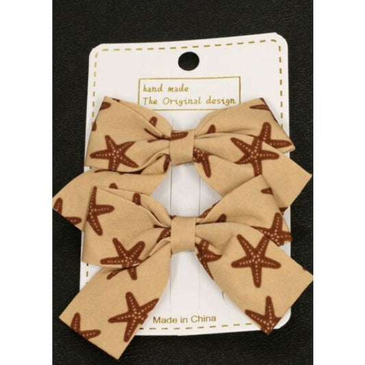Haarspeldjes strik zeester set/2 - beige - Medase
