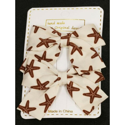 Haarspeldjes strik zeester set/2 - Creme - Medase
