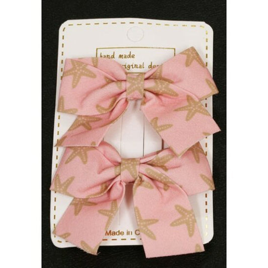 Haarspeldjes strik zeester set/2 - Roze - Medase