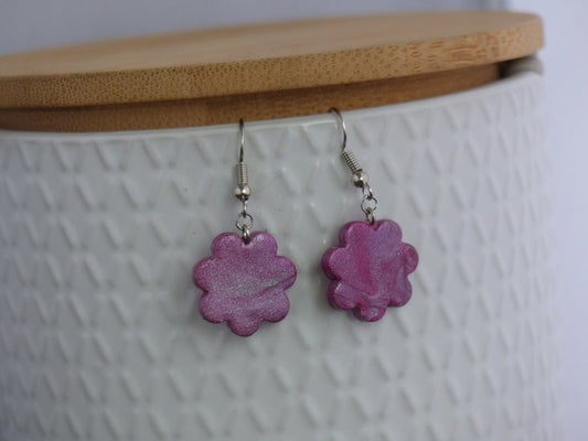 Handmade bloemen oorbellen - Holy purple - Medase