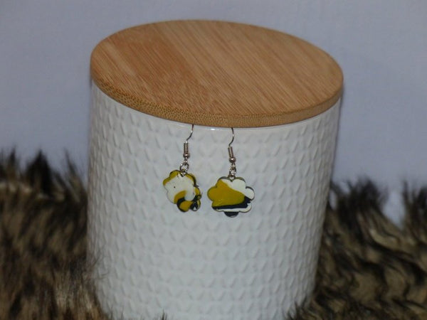 Handmade bloemen Oorbellen - Yellow mix - Medase