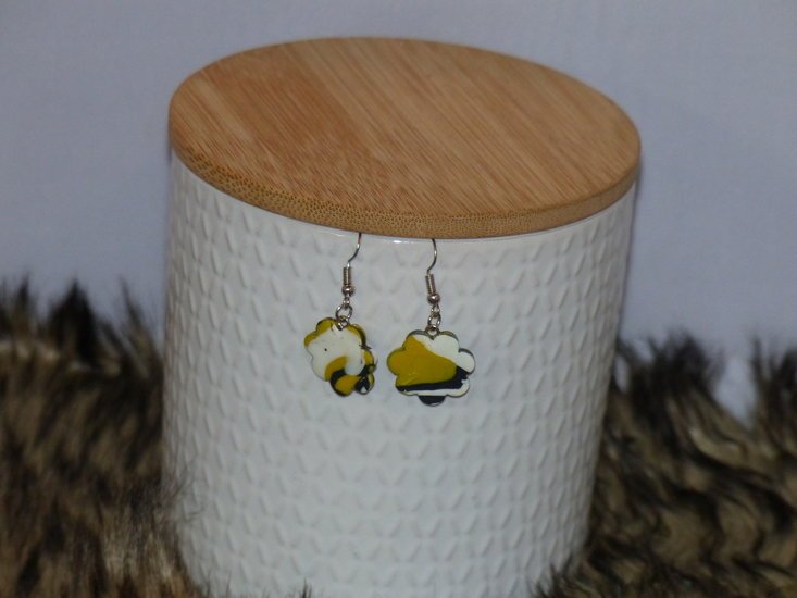 Handmade bloemen Oorbellen - Yellow mix - Medase
