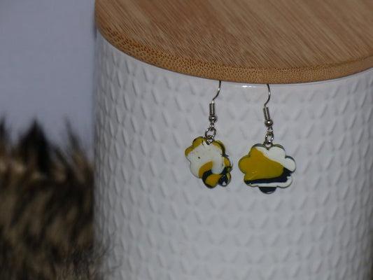 Handmade bloemen Oorbellen - Yellow mix - Medase